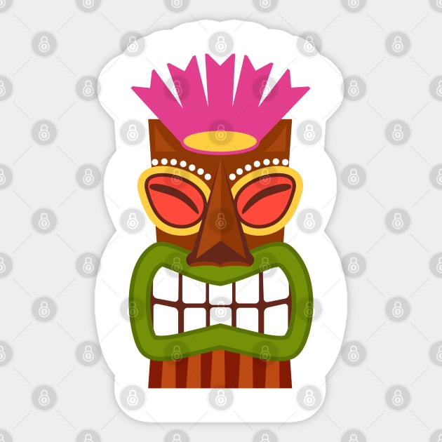 Tiki God Statue Cartoon Illustration Sticker by RageRabbit